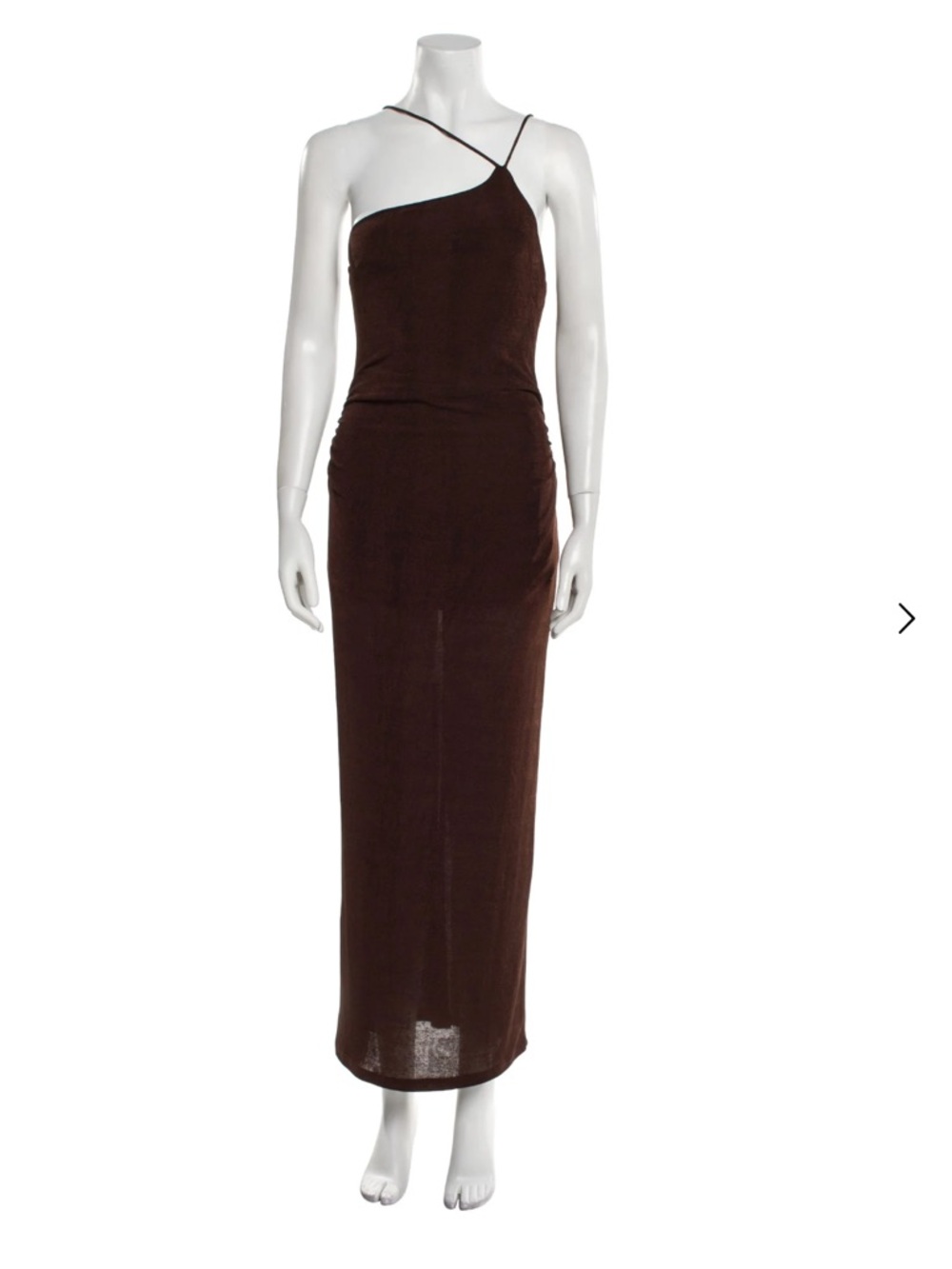 Brown One-Shoulder Maxi Dress